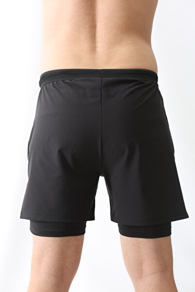 Genel Markalar Unisex Gym Ve Fitness Astarlı Taytlı Şort / Gizli Cep Detaylı