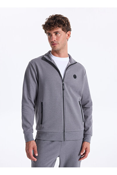 Discovery Expedition D5WM-SWT3988 Antrasit Dik Yaka Relaxed Düz Erkek Sweatshırt