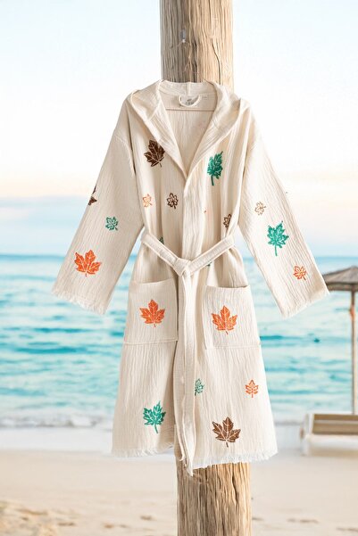 VAROL Rochie de plajă cu glugă din bumbac organic 100% - Toamnă