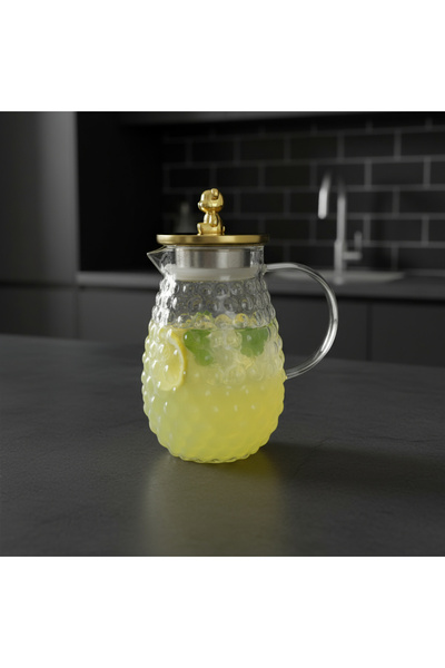 İnova Home Decor Buble Ayıcıklı Krom Metal Kapaklı Contalı Süzgeçli Borosilik...