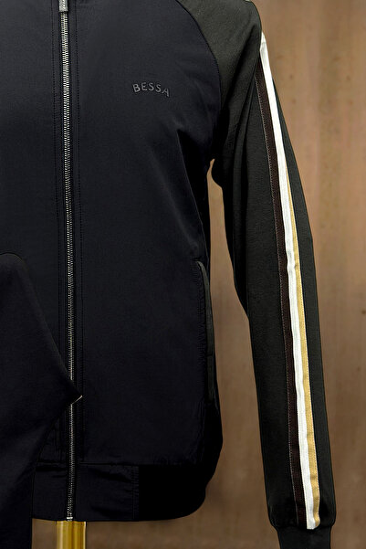 BESSA Ανδρική φόρμα χακί σετ αλεξίπτωτο ύφασμα με λεπτομέρεια ίσιο πόδι με τσέπες με φερμουάρ