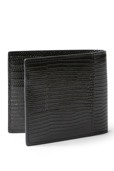 Calvin Klein Siyah Erkek Cüzdan LIZARD EMBOSSED BILLFOLD W/ COIN