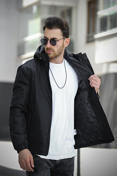 Oksit Jestad Su İtici Kapüşonlu Slim Fit Erkek Mont