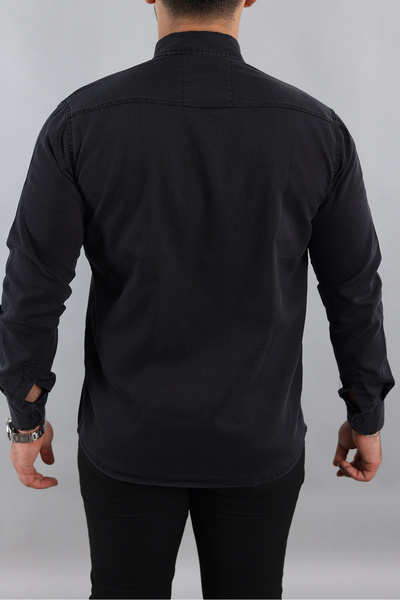 a02teks Slim Fit Men's Slim Fit Cotton Denim Shirt