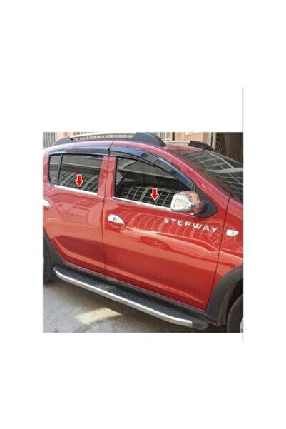 TIMEAKS Dacıa Sandero Stepway 2012-2022 Krom Cam Çıtası Paslanmaz Çelik 4 Parça