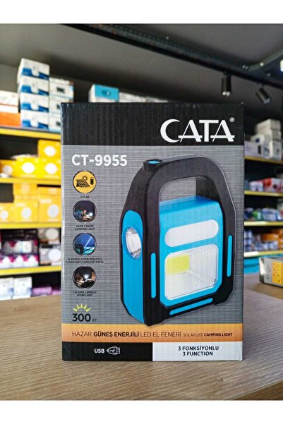 Cata Ct-9955 Hazar Şarjlı Güneş Enerjili El Feneri (beyaz Işık)