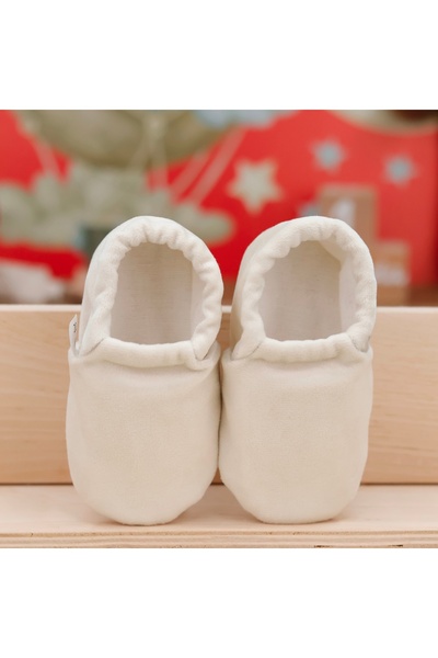 Ella Bonna Velvet Baby Home Boots – ekonomické balení 2 ks, protiskluzová podrážka (smetanovo-pudrová)