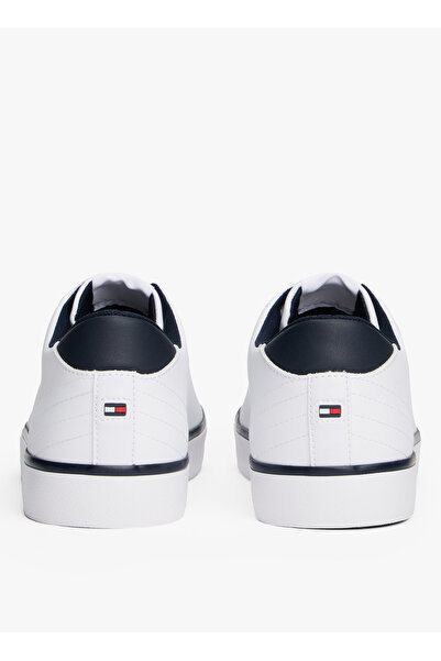 Tommy Hilfiger Beyaz - Lacivert Erkek Sneaker TH HI VULC CORE LOW LEATHER