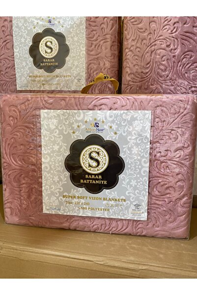 Sarar Pink Embossed Double Blanket