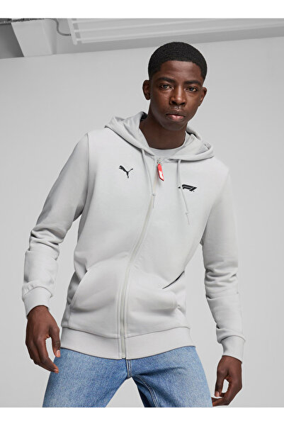 Puma 62641104 F1 ESS Full-Zip Hoodie Ash Gri Regular Fit Düz Erkek Zip Ceket