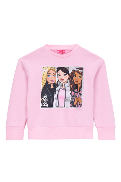 Barbie Baskılı Kız Çocuk Pembe Sweatshırt BRB5WG-SWT6637