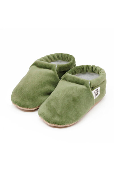 Ella Bonna Green Velvet Baby Booties - Non-Slip Sole, Home Boot Slippers