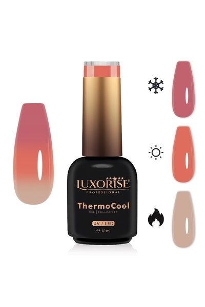 LUXORISE Термолак за нокти ThermoCool 3-цветен - Peach Daze 10 мл