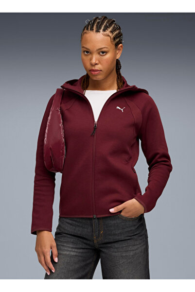 Puma 68814196 EVOSTRIPE Full-Zip Hoodie Kırmızı Regular Fit Düz Kadın Zip Ceket
