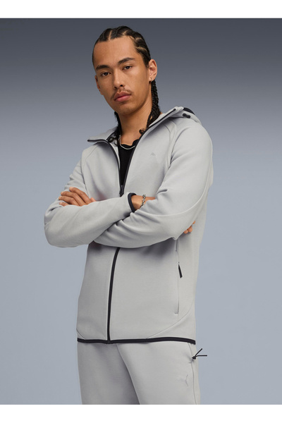 Puma 68823163 Evostripe Fz Hoodie Dk Gra Gray Regular Fit Straight Men's Zip Jacket