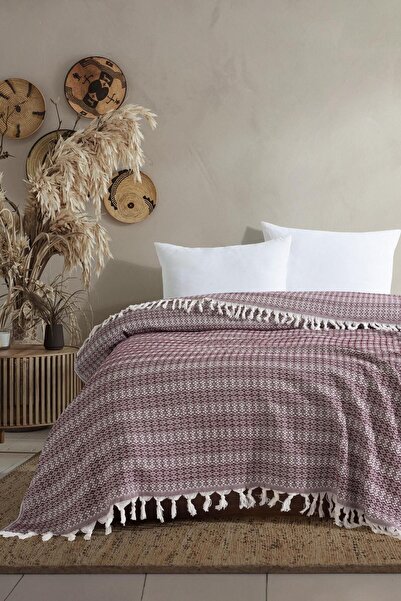 VAROL Diamond series - Natural Peshtemal Pique Bedspread 100% Cotton
