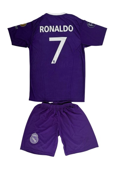 TETYS Purple Color 2016/17-R.O.N.A.L.D.O-7-R.E.A.L M..A.D.R.I'D.Futbol Kids Jersey Set of 2 Jerseys