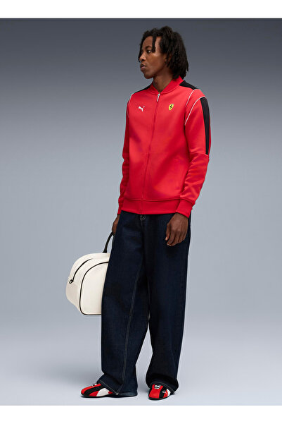Puma 63276402 Ferrari MT7 Track Jacket R Kırmızı Regular Fit Düz Erkek Zip Ceket