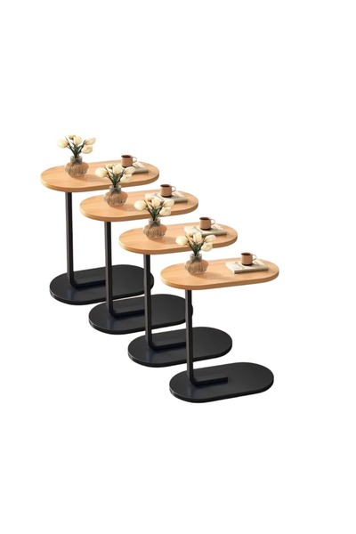 terndat طقم طاولات 4 خدمة بسطح خشب