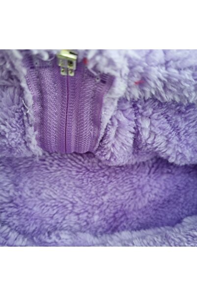 Uğur bebe Girl's Purple Welsoft Plush Hooded Zippered Sweatshirt Jacket – Winter Warm Coat