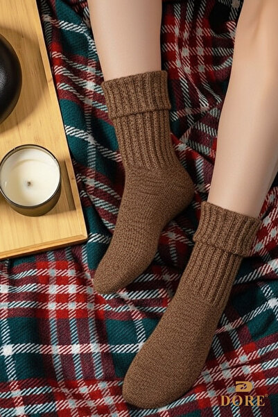 Dore Original Women's 3 Pairs Soft Touch Premium Series Soft Textured Wool Corduroy Winter Sleeping Socks