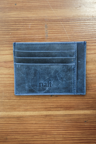 naft Toskana - 8 in 1 Double-Sided Genuine Leather Card Holder - Antique Navy Blue