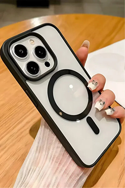 Fibaks İphone 14 Pro Uyumlu Kılıf Magsafe Wireless Şarj Özellikli Tam Koruma Renkli Sert Silikon Ege Kapak