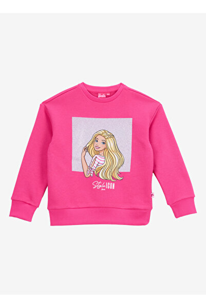 Barbie Baskılı Kız Çocuk Fuşya Sweatshırt BRB5WG-SWT6001