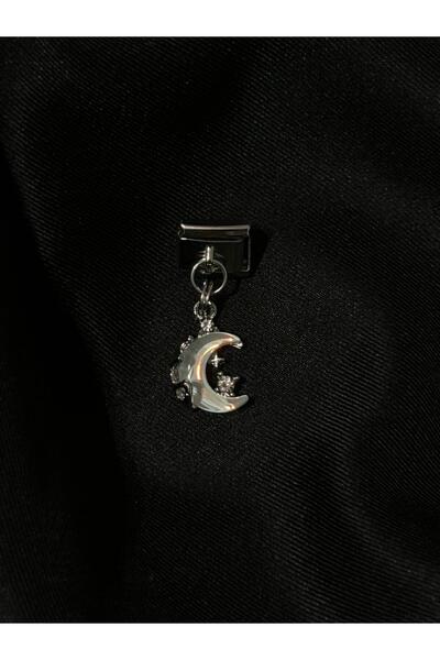 OCTBJX Zirkon Taşlı İtalyan Bileklik Uyumlu Sallantılı Parlak Ay Charm