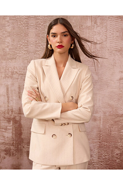 SEÇİL Çizgili Düğmeli Ceket