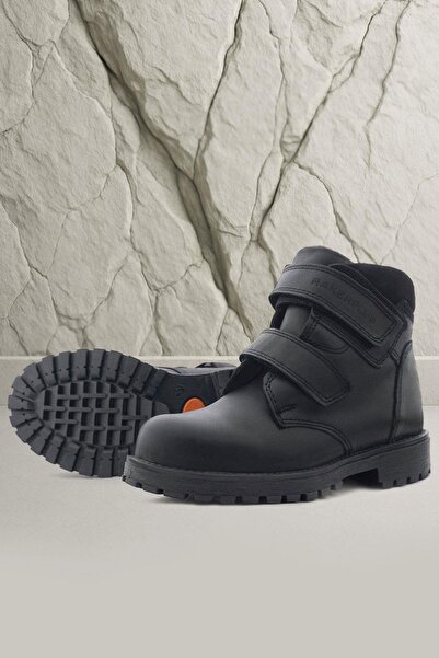 Rakerplus Sentor Genuine Leather Wool Black Velcro Children's Boots