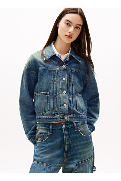 Tommy Jeans Standart Koyu Mavi Kadın Ceket DW0DW210611A5