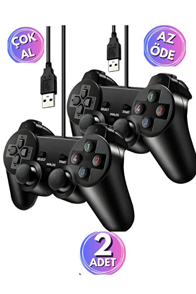 GLRTech İkili Çift Motorlu Titreşimli Usb Gamepad Joystick Bilgisayar Laptop Uyumlu | Windows 7-11