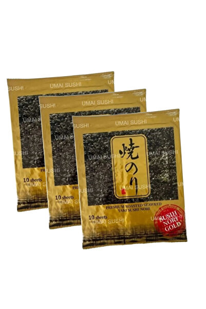 SEA FOOD Seafood Sushi Yosunu Yaki Sushi Nori Gold Premium 10 Yaprak X 3 Paket