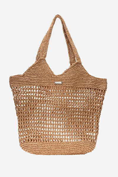 Dericlub DERİCLUB Kadın Hasır El Yapımı Omuz Çantası ZY 25004 KETEN