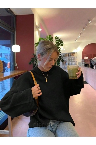 Dier Moda Tricotaj oversize cu guler rotund Pulover Fmoda1972