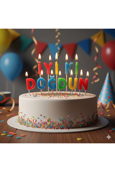 Deniz Party Store Mum İyi ki Doğdun Kürdanlı Set rengarenk