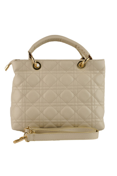 AZZURA Amora bag, 100% natural gris leather with quilted look