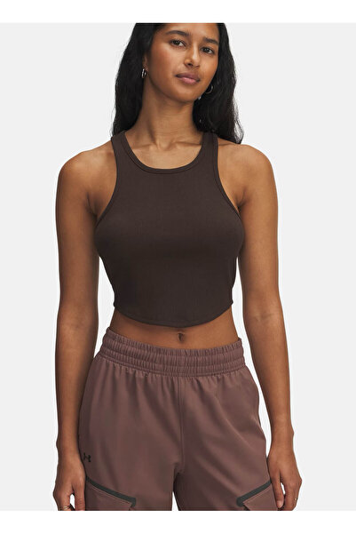 Under Armour 1389798-246-UA Rival Rib Tank Kahve Normal Düz Kadın Atlet
