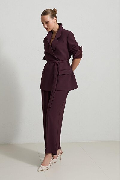 Setre Cherry Waist-Tie Detailed Jacket Relaxed Fit Pants Set