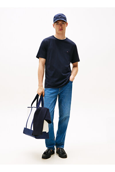 Tommy Hilfiger Bisiklet Yaka Mavi Erkek T-Shirt MW0MW39368DW5_COTTON MODAL TEE