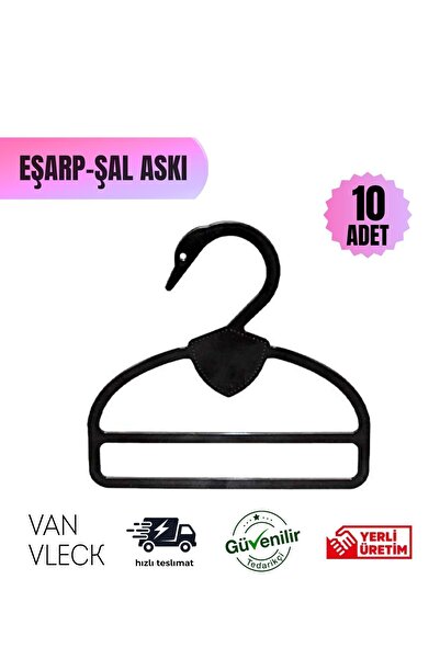 VAN VLECK 10’lu Kuğu Model Şal Eşarp Atkı Askısı – Kaliteli Plastik, Beyaz Siyah Şeffaf Renk Seçenekli