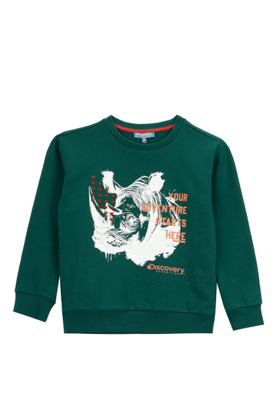 Discovery Expedition Baskılı Erkek Çocuk Koyu Yeşil Sweatshırt D5WB-SWT3046