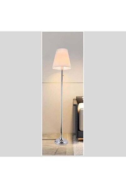 Generic Stylish and modern floor lamp stand with warm lighting, 150 cm, silver color.
