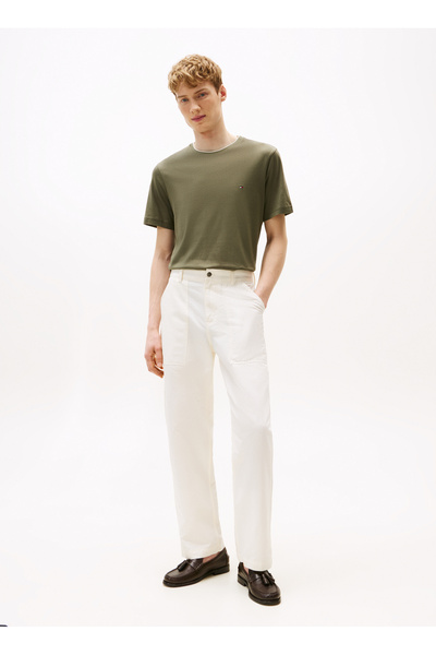 Tommy Hilfiger Bisiklet Yaka Yeşil Erkek T-Shirt MW0MW39368PLI_COTTON MODAL TEE