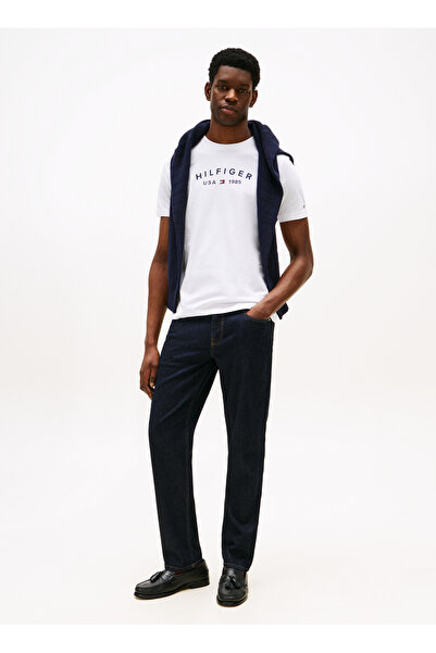 Tommy Hilfiger Crew Neck White Men's T-Shirt Mw0Mw39356Ybr_Fathers Day Tee