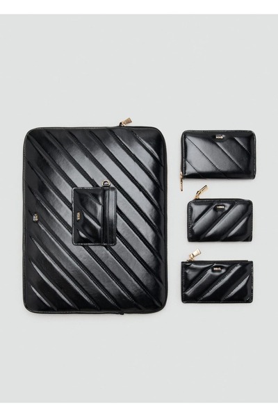 MANGO Woman Küçük boy kapitone bozuk para cüzdanı