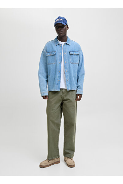 Jack & Jones Jack & Jones Normal Bel Geniş Fit Yeşil Erkek Denim Pantolon 122...