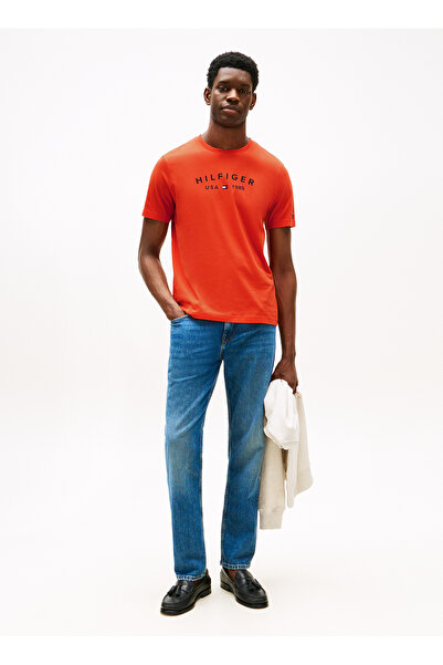 Tommy Hilfiger Crew Neck Orange Men's T-Shirt Mw0Mw39356Scx_Fathers Day Tee
