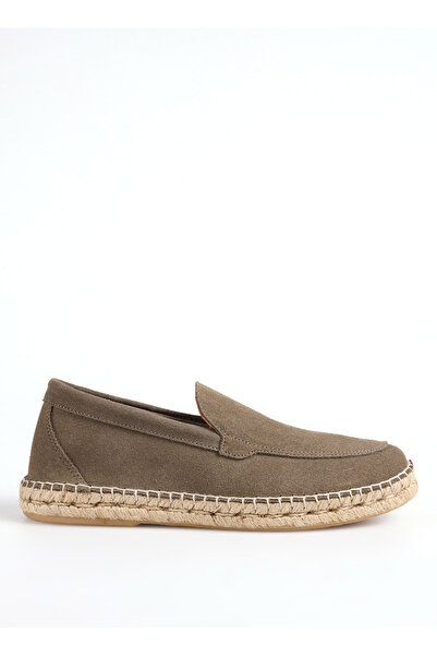 Abarca Deri Haki Erkek Espadril MOCASIN LISO